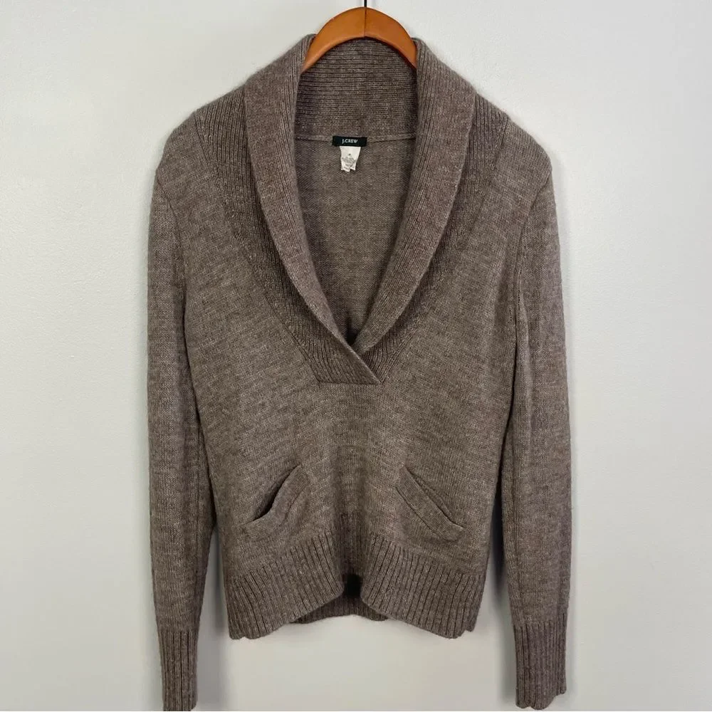 J.Crew Brown Shawl Collar Sweater Pullover | Medium